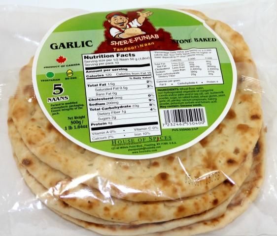 Sher -E- Punjab - Garlic Naan 5Ct.